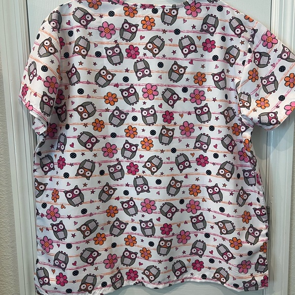 Playful Pink and Purple Owl Print Short Sleeve Tee - Picture 2 of 4